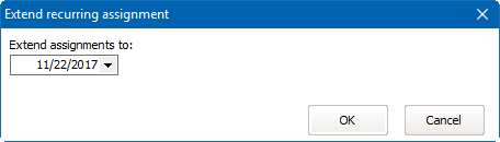 Window for extending an individual recurring assignment